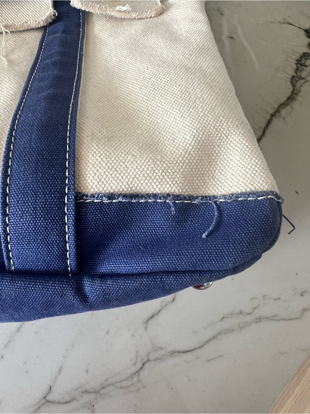 Sunwin Canvas Tote with Navy Pocket Accents - Picture 12 of 15